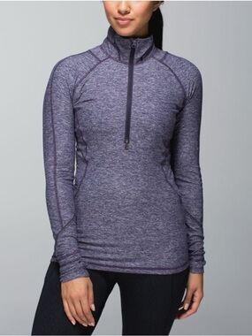 lululemon athletica Purple Heather Half-Zip Long Sleeve Top